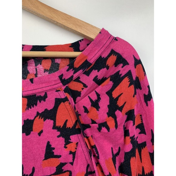 Marc By Marc Jacob GEO Print All Over Long Sleeves Pink Blouse Top Size Medium - Picture 7 of 9